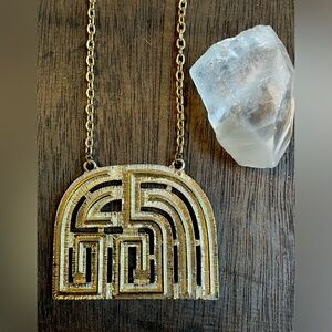 Iconic 60’s MOD Necklace/ Vintage Groovy Mod Goldtone Statement Necklace ✨🌈